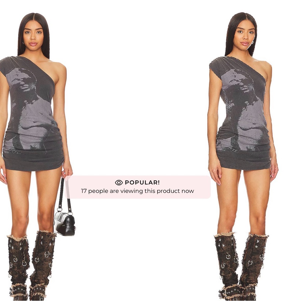 Jaded London Black One-Shoulder Dress